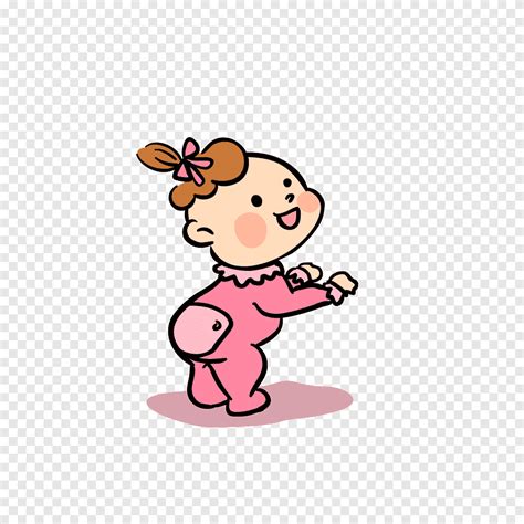 Cute Baby Girl Cartoon Character Crawling Stock Illustration Download