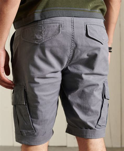mens core cargo shorts in naval grey superdry