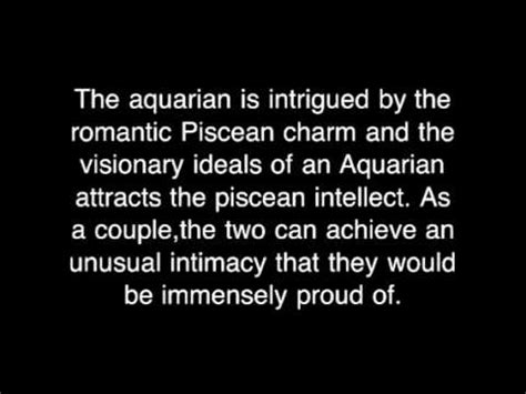 It can be hard for each of you to get what you want, much less what you need from this partnership. Aquarius and Pisces Love Compatibility - YouTube