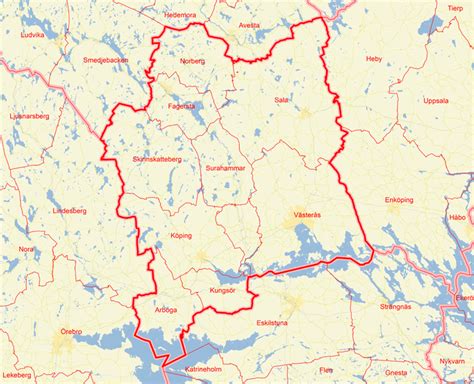 Stockholm region map (sweden), from world leaders of maps engines: Region Västmanland Karta | Karta Mellersta