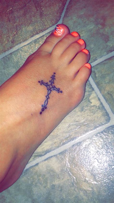 My Foot Cross Tattoo Girly Religion Cute Tattoo Love Cross