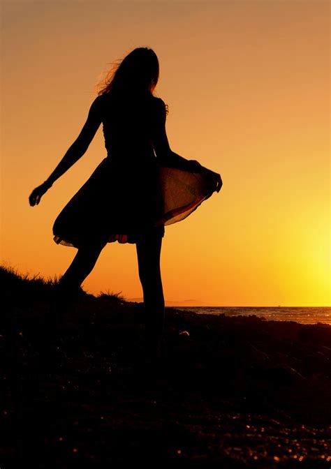 Girl In Summer Dress Silhouette Of A Young Woman Summer Dresses Girl Dresses