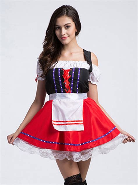 Red One Size Traditional French Maid Costumewonder Beauty
