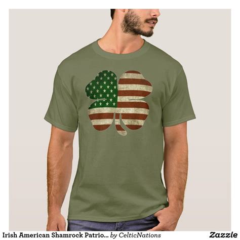 Irish American Shamrock Patriot Flag T Shirt Zazzle Flag Tshirt