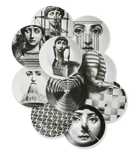 A Group Of Ten Fornasetti Tema E Variazioni Porcelain Plates Circa