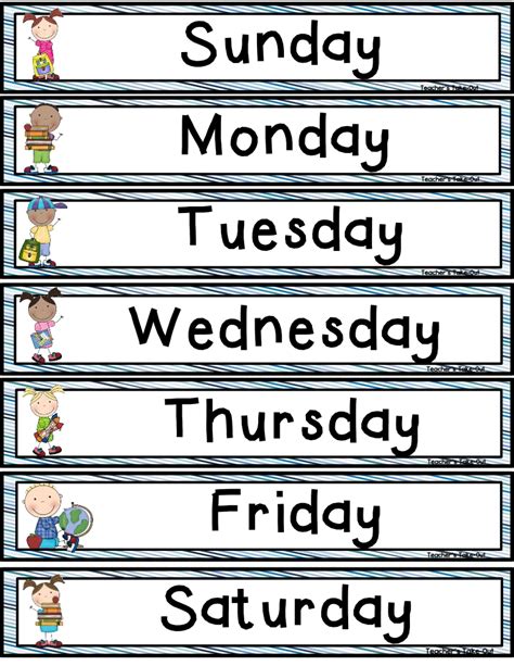 Days Of The Weekpdf Preschool Classroom School Activities Teachers