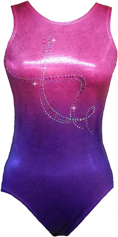 Look It Activewear Sparkle Pink And Purple Ombre Leotard Gymnastics And