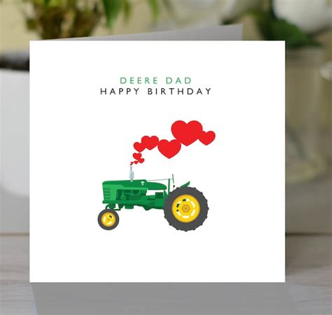 Happy Birthday Deere Dad Tractor Farmers John Etsy Ireland