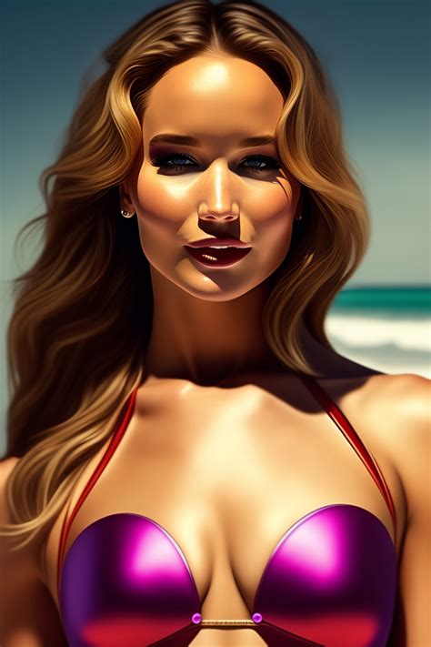 Lexica Jennifer Lawrence Full Body View Wearing In Sexy Bikini