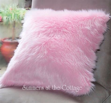 Fluffy Baby Pink Cozy Furry Shabby Cottage Chic Pillow
