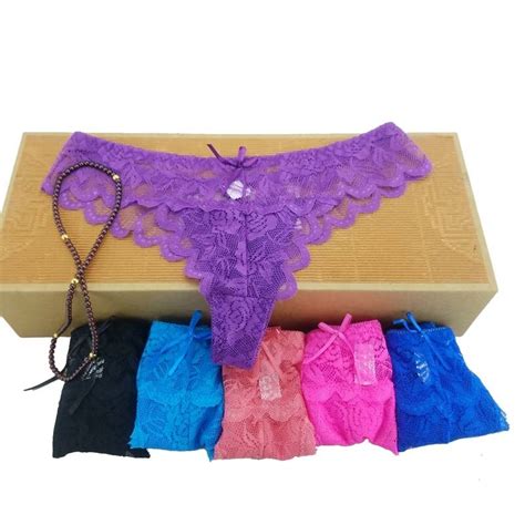 6 Colors Lace Cotton Womens Sexy Thongs G String Underwear Panties