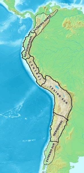 Mapa Cordillera De Los Andes Preparaniñ