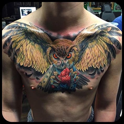 Share 91 About Owl Chest Tattoo Super Hot Billwildforcongress