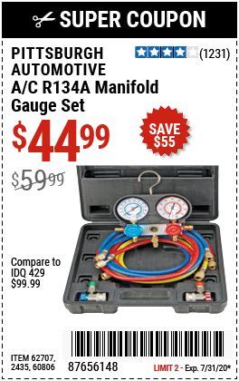 Application automobile instruments function indicating reading and providing parameter changes for instruments 3d auto. PITTSBURGH AUTOMOTIVE A/C R134A Manifold Gauge Set for $44.99 in 2020 | Harbor freight tools ...