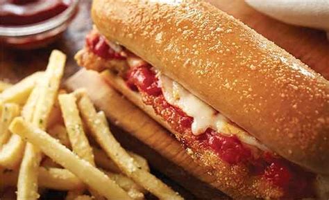 Who wants to stand around in a lobby with 23 yelling kids while waiting for a round disk to buzz and flash? New Signature Breadstick Chicken Parmigiana Sandwich ...