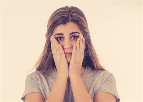 Portrait Of Sad Depressed Woman In Shock Receiving Bad Newshuman