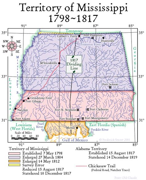 Territory Of Mississippi 1798 1817 Mississippi Territory Tngennet