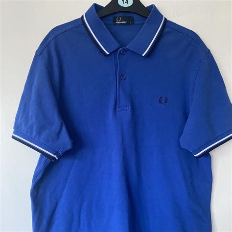 Fred Perry Mens Blue Polo Shirts Depop