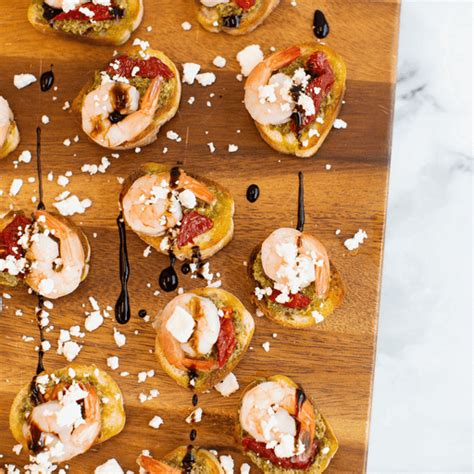 Place one shrimp on each round, along with 3 or if you'd rather stay in yoga pants i'm totally fine with that too. Pesto Shrimp Bruschetta | Festival Foods