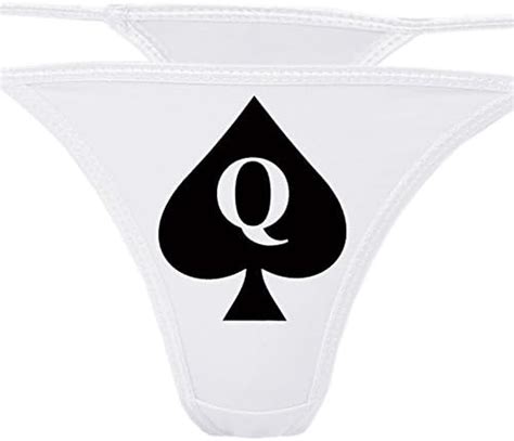 Knaughty Knickers Queen Of Spades White Thong Underwear Qofs Panties For Bbc