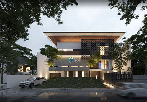 Modern Contemporary House Exterior Rendering On Behance