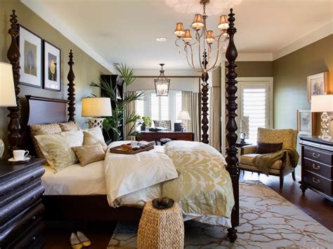 Green Master Bedroom With Traditional Four Poster Bed Hgtv