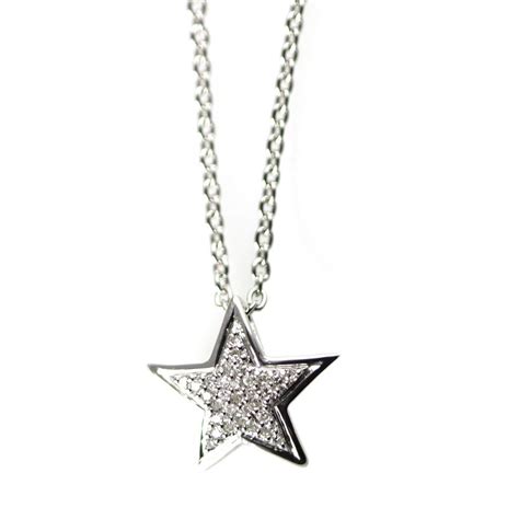 Something Silver Elsa M Stella Diamond And Sterling Silver Star Necklace