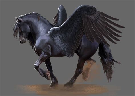 Black Pegasus Horse Art Immortals Fenyx Rising Art Gallery Pegasus