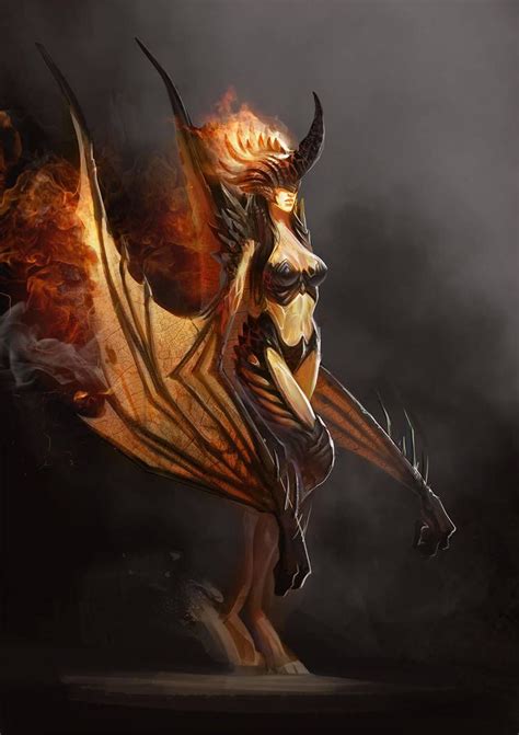 Female Demon By Https Deviantart Com Vahamaha On Deviantart Fantasy Demon Fantasy Races