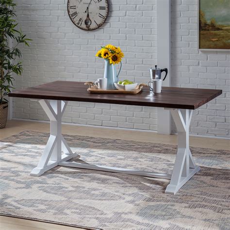 If left unsealed, acacia should be reserved for deck or patio furniture. Mayo Rustic Farmhouse Acacia Wood Dining Table, Dark Brown ...