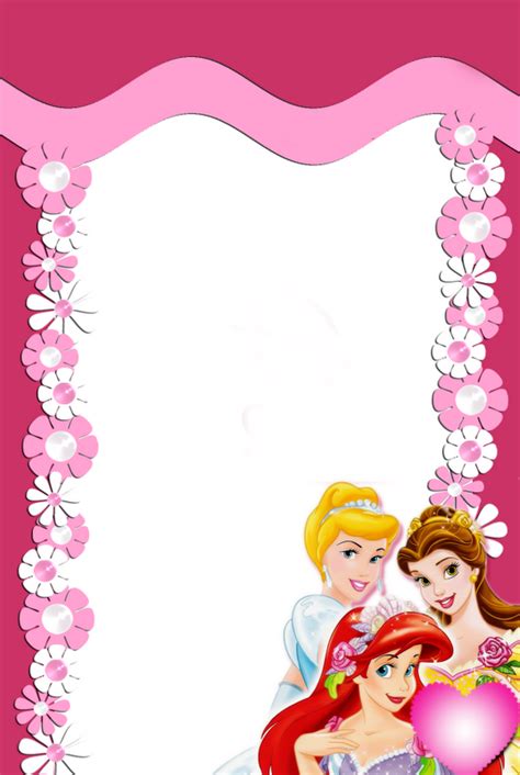 Pretty Disney Princess Free Printable Frames Images Or Invitations