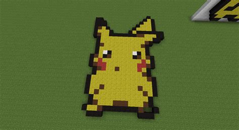 8 Bit Pikachu Minecraft Grid