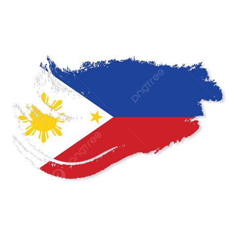 Gambar Philippines Flag Brush Stroke Clipart With Transparent Filipina