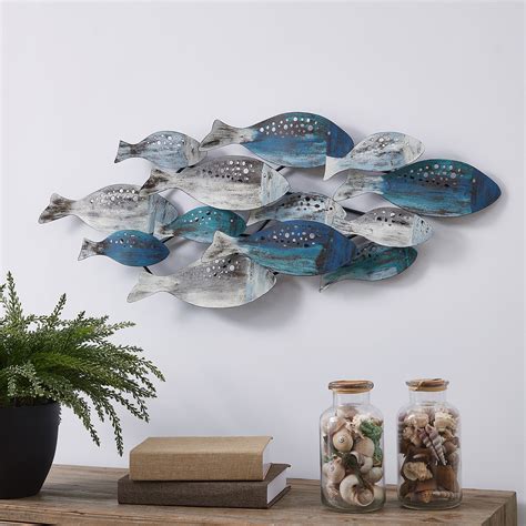 Danya B Fhb6563 School Of Fish Modern Metal Wall Art Perfect For