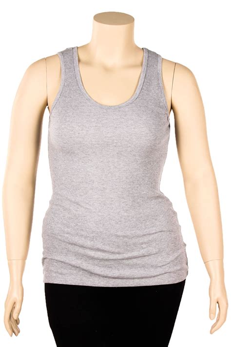 Maybe you would like to learn more about one of these? Womens Plus Size Tank Top 100% Cotton Ribbed Long Workout ...