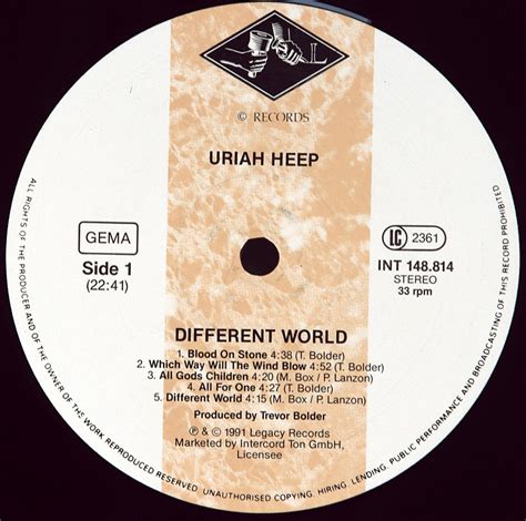 Uriah Heep Different World Lp Vinyl Record 12 8800 Rub