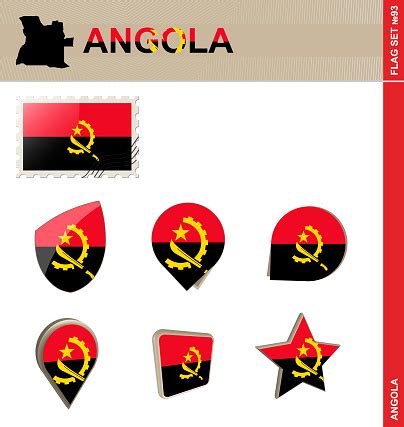 Sie leitet sich vom mittelalterlichen wappen der babenberger ab, die vom 10. Angola Flagge Set Flagge Set 93 Stock Vektor Art und mehr ...