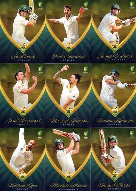201516 Ca And Bbl Cricket 15 Card Team Set Australian Test Team Diggaz