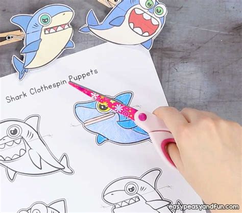 Free Printable Shark Clothespin Puppet Template Printable Templates