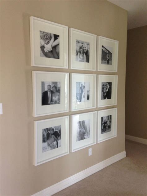 Black and white photo wall with Ikea frames - chronological order. Plan ...