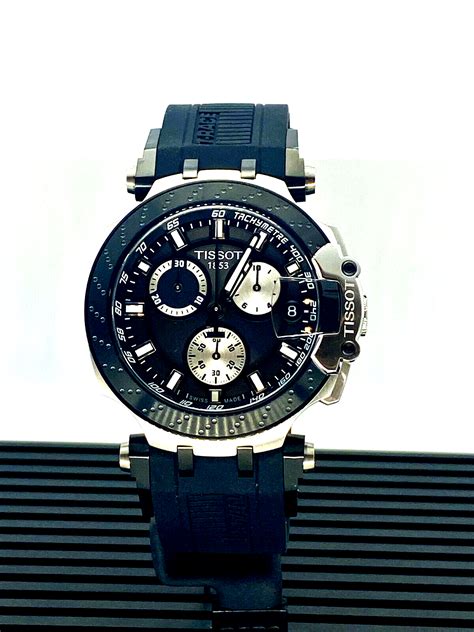 tissot t race chronograph black rubber quartz men s watch t1154172706100 ebay