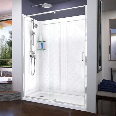 4.2 out of 5 stars 129. DreamLine Flex Hardware : Chrome; Base and Backwall Color: White 3-Piece Alcove Shower Kit ...