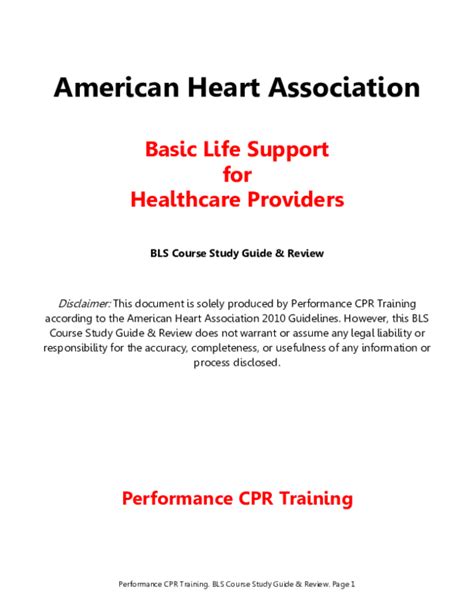 Pdf American Heart Association Basic Life Support For Healthcare