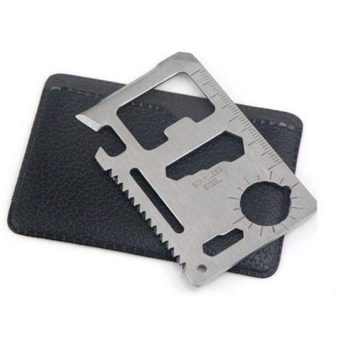 10 In 1 Stainless Steel Credit Card Multi Tool Multitool Yellow Octopus