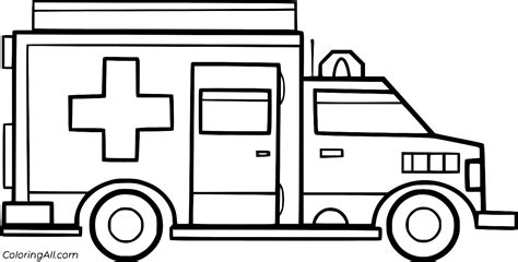 Easy Ambulance Car Coloring Page ColoringAll