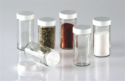 New Glass Spice Jars Set Of Six Glass Spice Bottles Ebay