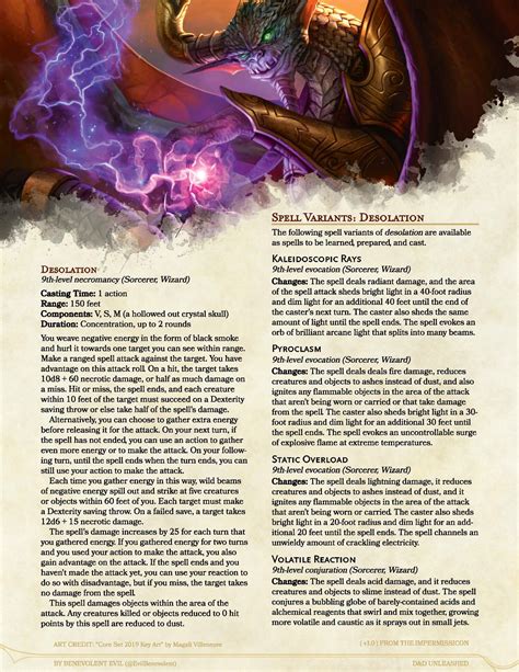 Master Necromancy Desolation — Dnd Unleashed A Homebrew Expansion For