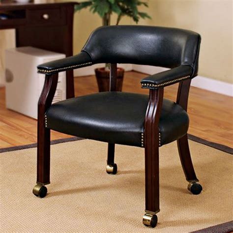 Office Guest Chair W Caster Wheels Black By Coaster Furniture