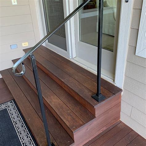 It is not necessary to plumb the post side to side yet. 6' Six foot 3 foot pictured Stair Railing Handrail | Etsy | Step railing, Outdoor stair railing ...