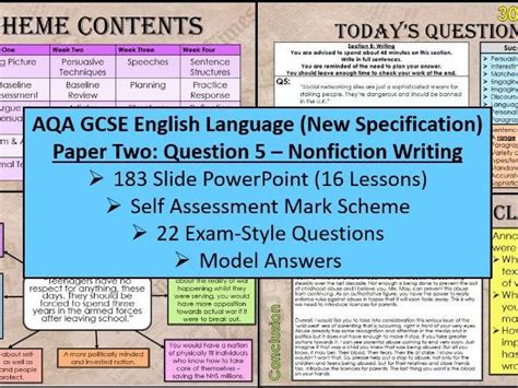 In the reading part of the paper, you must read some texts and answer some questions on each one. AQA English Language Paper 2 Question 5 | Teaching Resources